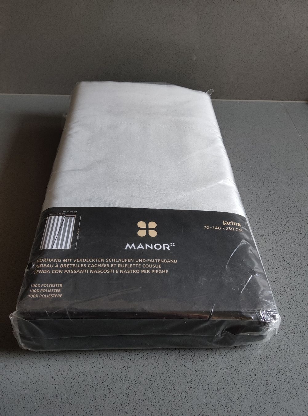Manor Vorhänge: NEU " HELL - Grauer VORHANG / MANOR – Neu und originalverpackt aus Minusio von Todesca