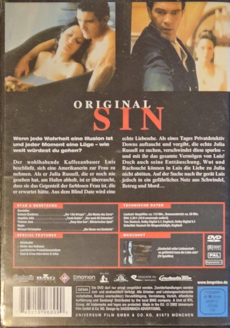 Tutti i DVDs: Original Sin – Usato da Wahlen b. Laufen venduto da Cg10 1