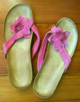 Tongs fleur de cuir rose 40
