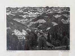 Holzschnitt "Biembach" 21/50 von Emil Zbinden