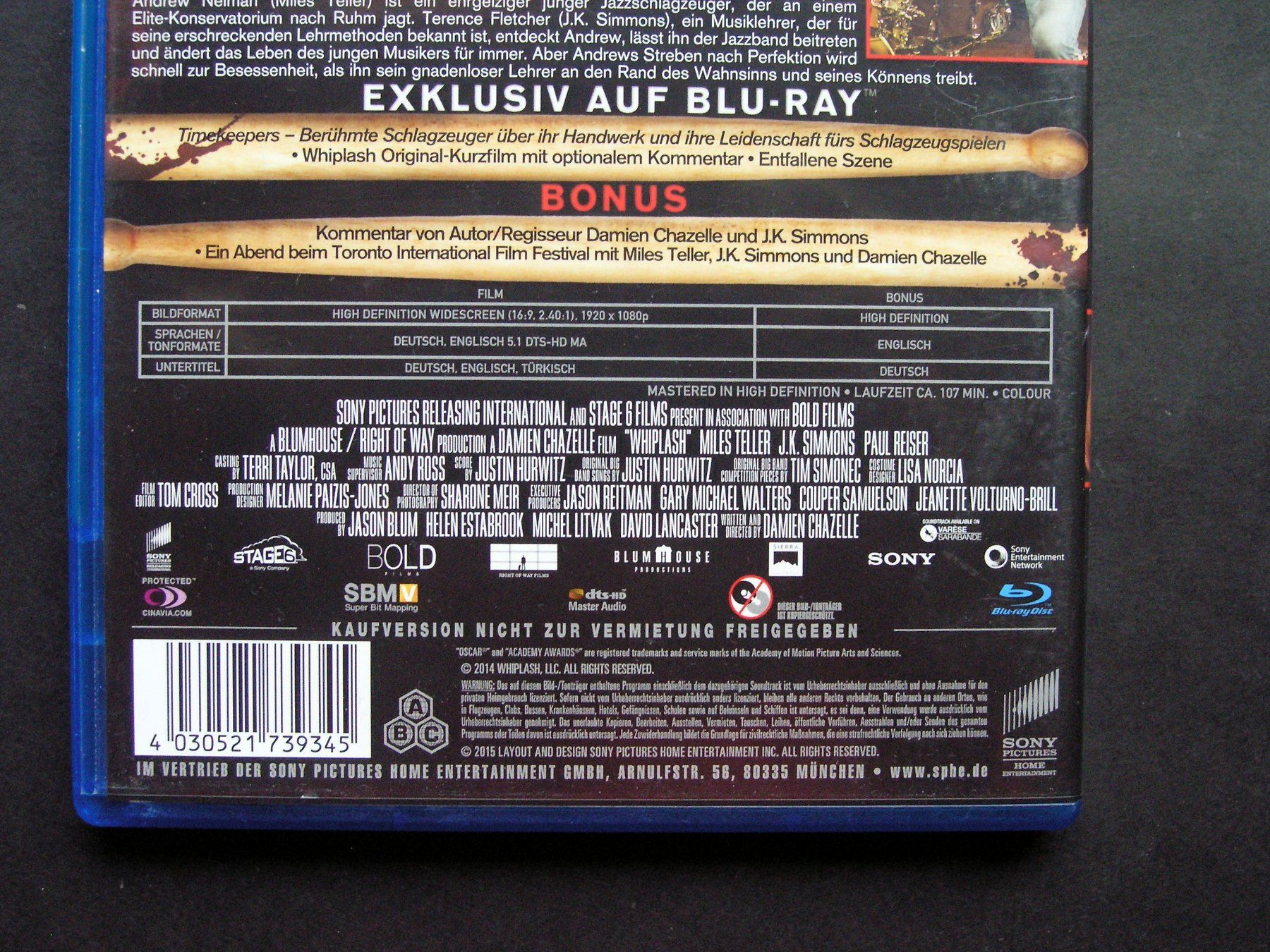 Tutti i DVDs: Whiplash [Blu-ray] – Usato da Zuzwil SG venduto da vette13 2
