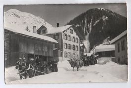 DAVOS MONSTEIN Kurhaus - Pferde-Schlitten, Stempel L. Zisler
