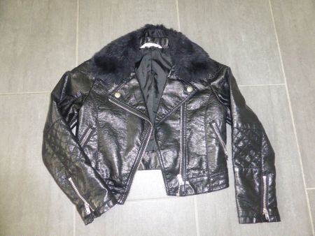 Kunstleder Jacke für Mädchen Gr. 140