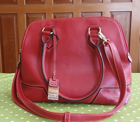 Handtasche Gabor rot mit Trageriemen guter Zustand