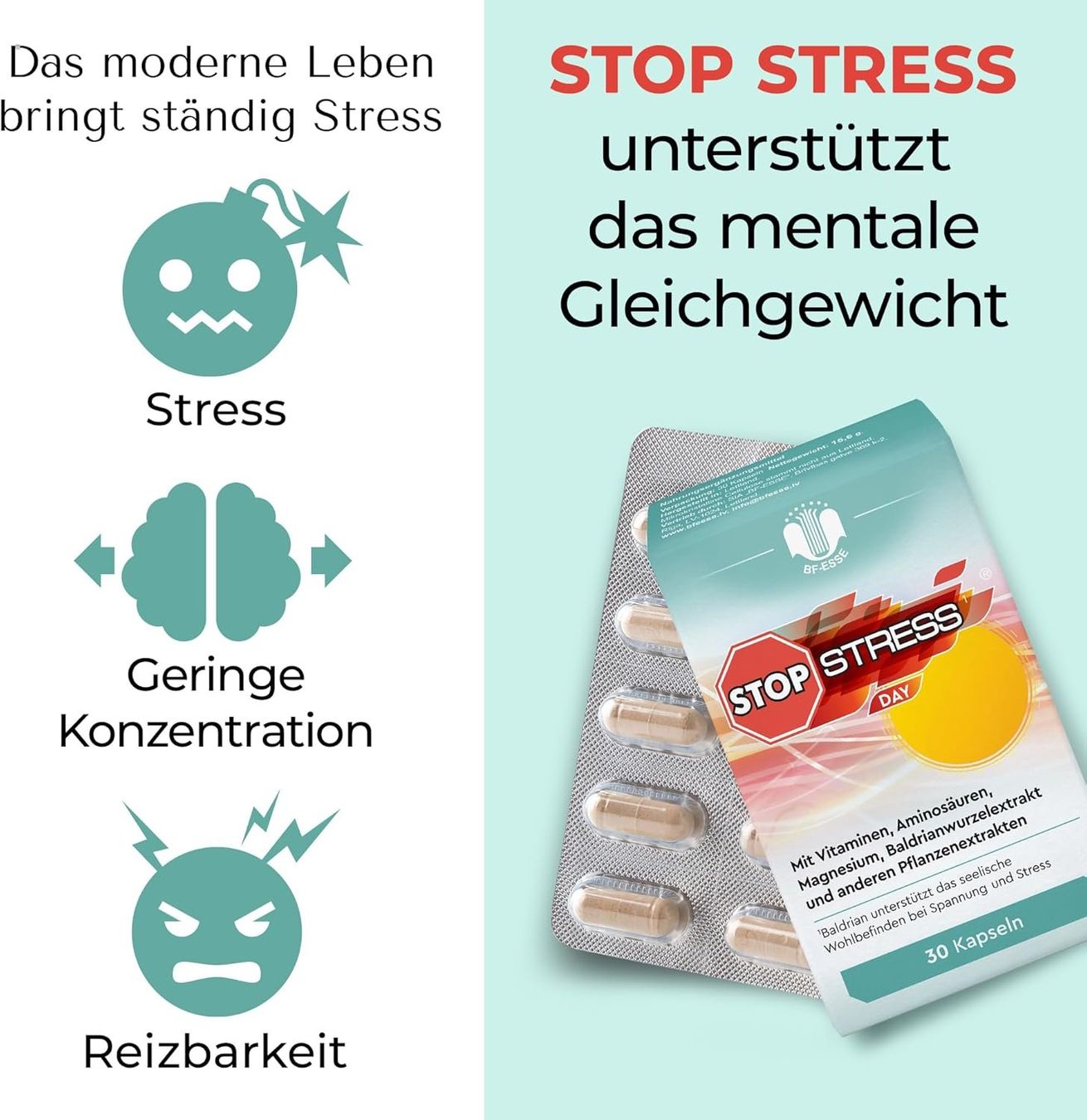 Lebensmittel & Spezialitäten: Anti Stress Kapseln Magnesium Baldrian – Gebraucht aus Suhr von TradeMasters 3