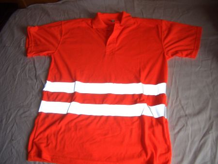 Polo Shirt Orange mit Reflektoren Grösse M neu