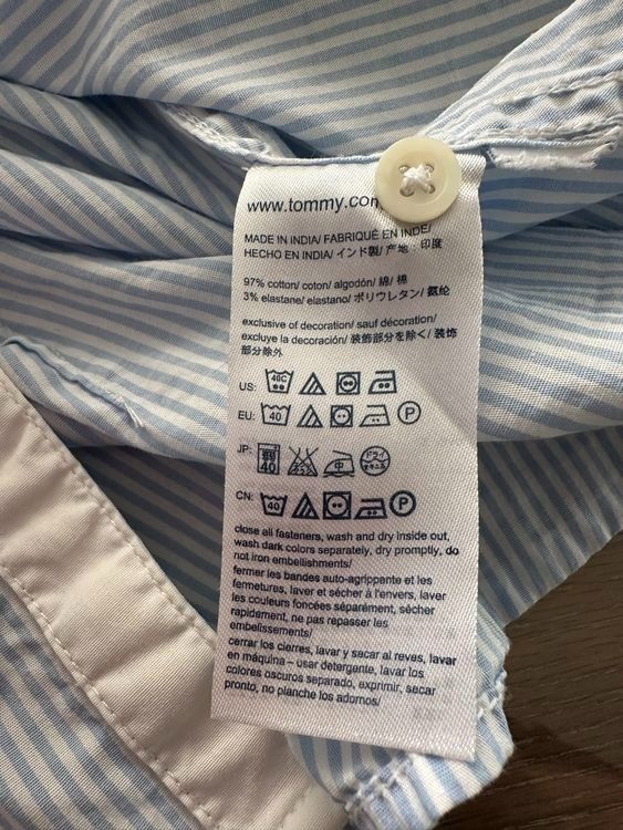 Tommy Hilfiger Camicette: Tommy Hilfiger Bluse, Gr. M, hellblau gestreift – Usato da Aarburg venduto da saluvava 4