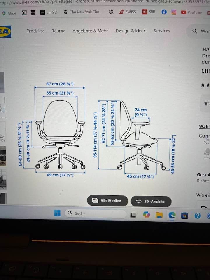 Ikea Sedie: Bürostuhl Hattefjäll IKEA – Nuovo (secondo la descrizione) da Erlenbach ZH venduto da anthropo_54 2
