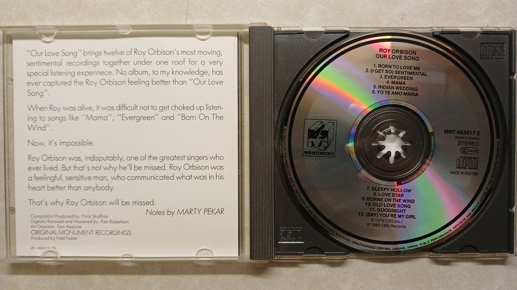 CD: ROY ORBISON (Our Love Song) – Usato da hinwil venduto da tho_j6kz 1
