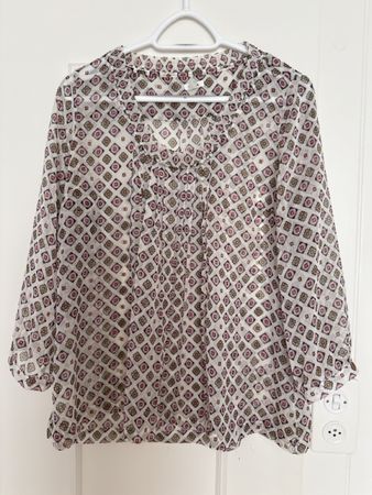Damen Bluse Fossil gemustert Polyester Grösse L neuwertig