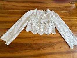 Weiss Spitze Bolero Jäckchen Sommer Festlich Grösse S-M