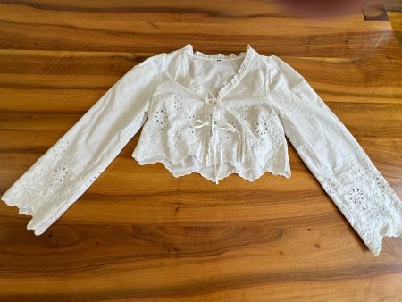 Weiss Spitze Bolero Jäckchen Sommer Festlich Grösse S-M