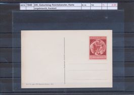 1940 DR, "Geburtstag Reichskanzler", Karte ungebraucht