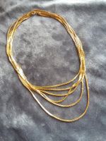 Vintage liquid 3 Strang Goldiges Collier, 70er Jahre