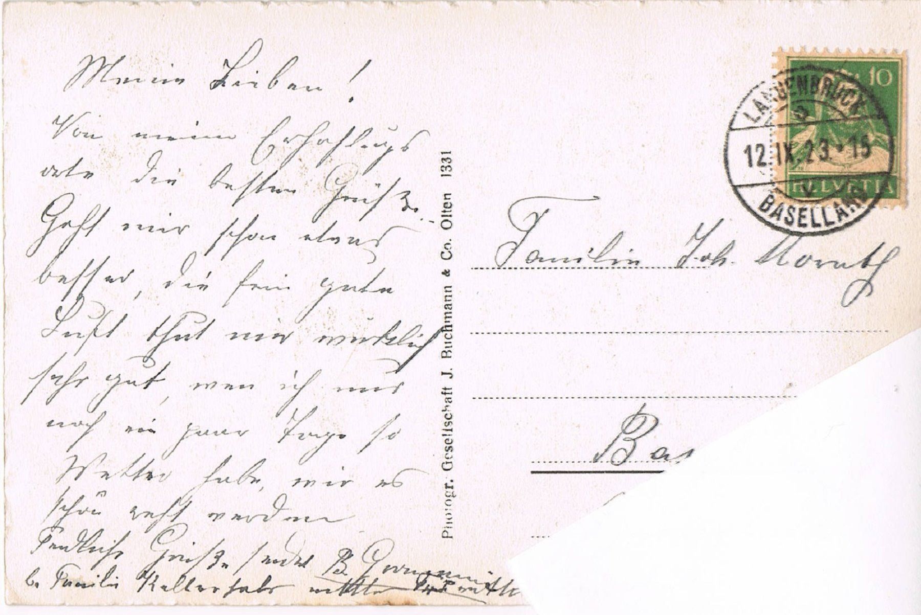 Cartoline postali: Langenbruck – Usato da Buchs AG venduto da Baerfisch 1