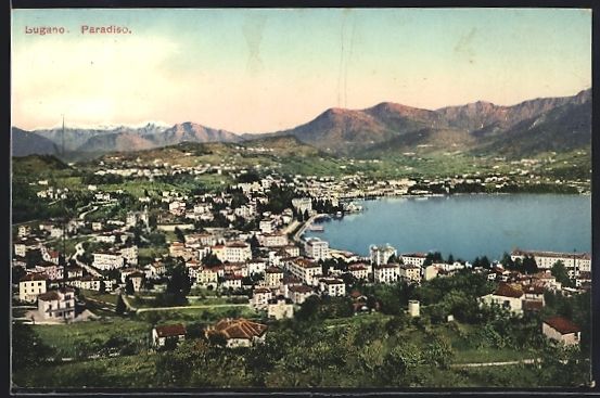 Cartoline postali: AK Lugano, Paradiso – Usato da Berlin venduto da bartko-reher