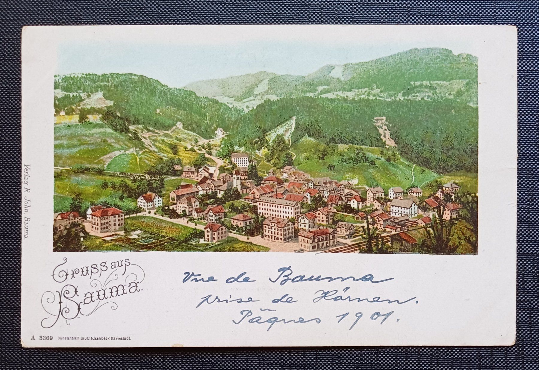 Cartoline postali: AK Dorfansicht BAUMA 1901 – Usato da Brittnau venduto da simionius