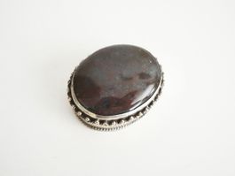 Schmuckdose Achat Cabochon, Metall Granulation