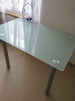 Tisch Glasplatte Metallbeine gebraucht