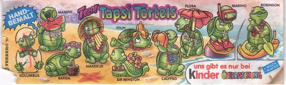 8 lustige Teeny Tapsi Törtels 1991 Rarität  Überraschungs-Ei 3