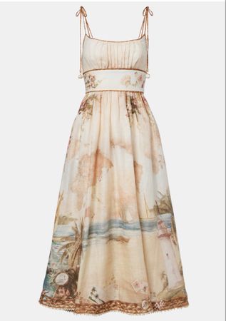 Linen Blend Summer Midi Dress