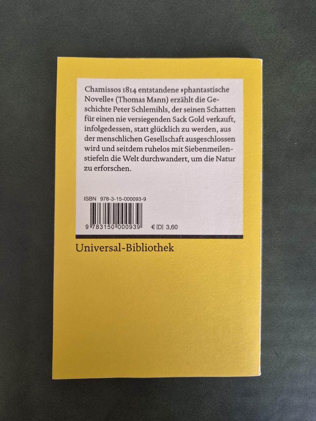 Libri: Adelbert von Chamisso Peter Schlemihls wundersame Geschichte – Usato da Uznach venduto da rir_k7xb 1