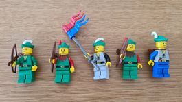 Rare LEGO Castle Sammler Figuren Red, Green, Grey Forestmen