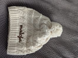 Maloja Strickmütze mit Bommel creme guter Zustand