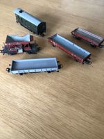 Märklin Modelleisenbahn ua Schotterwagen u. Flachwagen