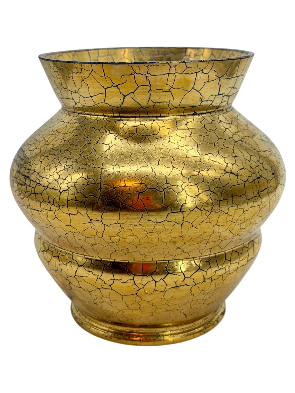 Vasi & Recipienti: Vase de Saint-Prex émaillé bleu décor doré craquelé de 1935 – Usato da Morges venduto da vintix 1