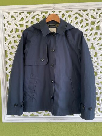 Regenjacke Seasalt Cornwall blau mit Kapuze