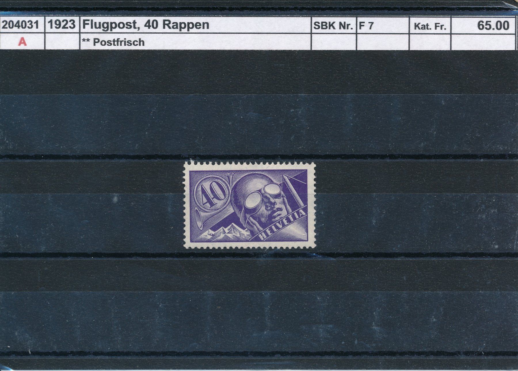Tutti i francobolli: 1923 Flugpost - 40 Rp., ** postfrisch – Nuovo (secondo la descrizione) da Winterthur venduto da Zupogeru