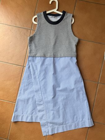 Abito Carven grigio/azzurro a righe taglia M