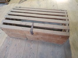 grosse alte Holztruhe 115cm (Tiertransport) antike Holzkiste