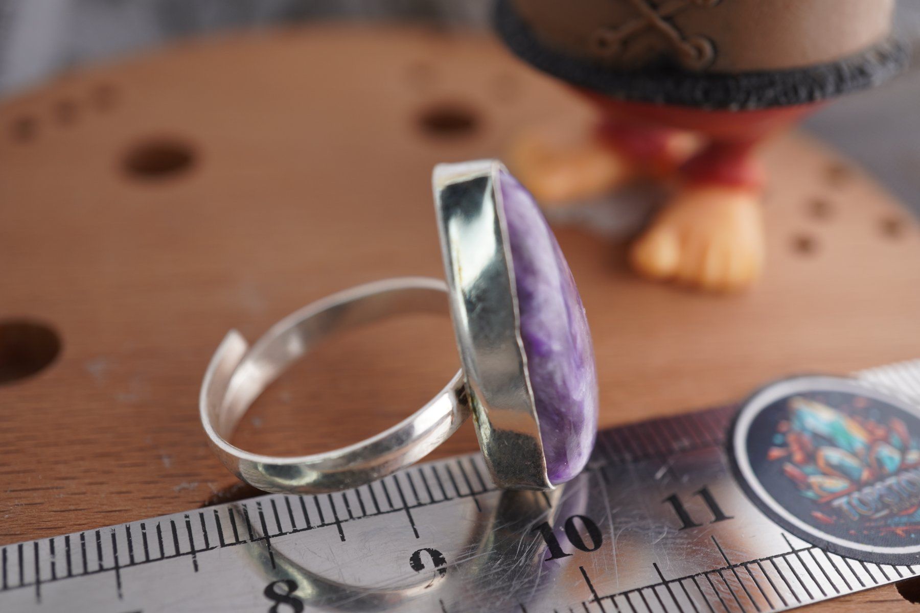 Minerali & Pietre curative: Charoit        ring Grösse  Variabel     (Räumung!) – Nuovo e nell'imballaggio originale da Eschenbach SG venduto da topstone 4