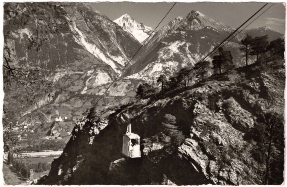 Ansichtskarten: Unterbäch - Luftseilbahn Raron--Unterbäch – Gebraucht aus Binningen von Mountainrider