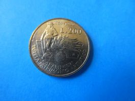 Italien 1999, 200 LIre Sondermünze unzirkuliert
