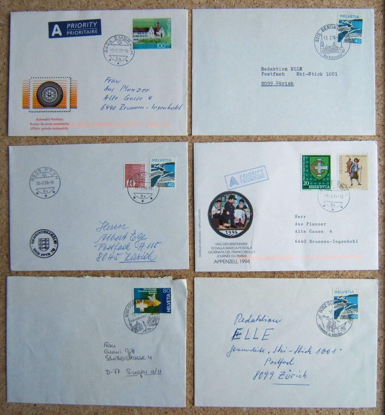 Alle Briefmarken: SCHWEIZ LOT BRIEFE (B) – Gebraucht aus Brunnen von Nonne04 2