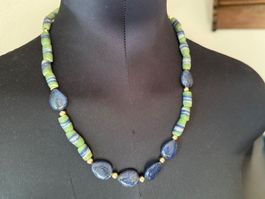 Neue Unikat 💎 ethnische Halskette mit Lapislazuli