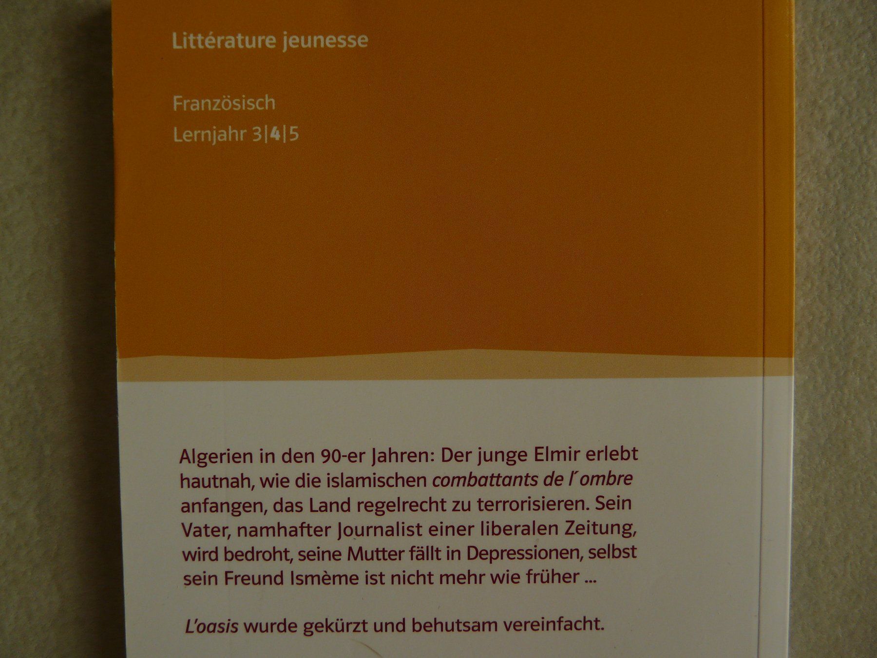 Libri: L' oasis Littérature jeunesse – Usato da ERLINSBACH venduto da doudouce 1