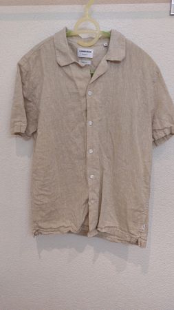 Lindbergh Hemd Leinen Baumwolle beige Grösse M