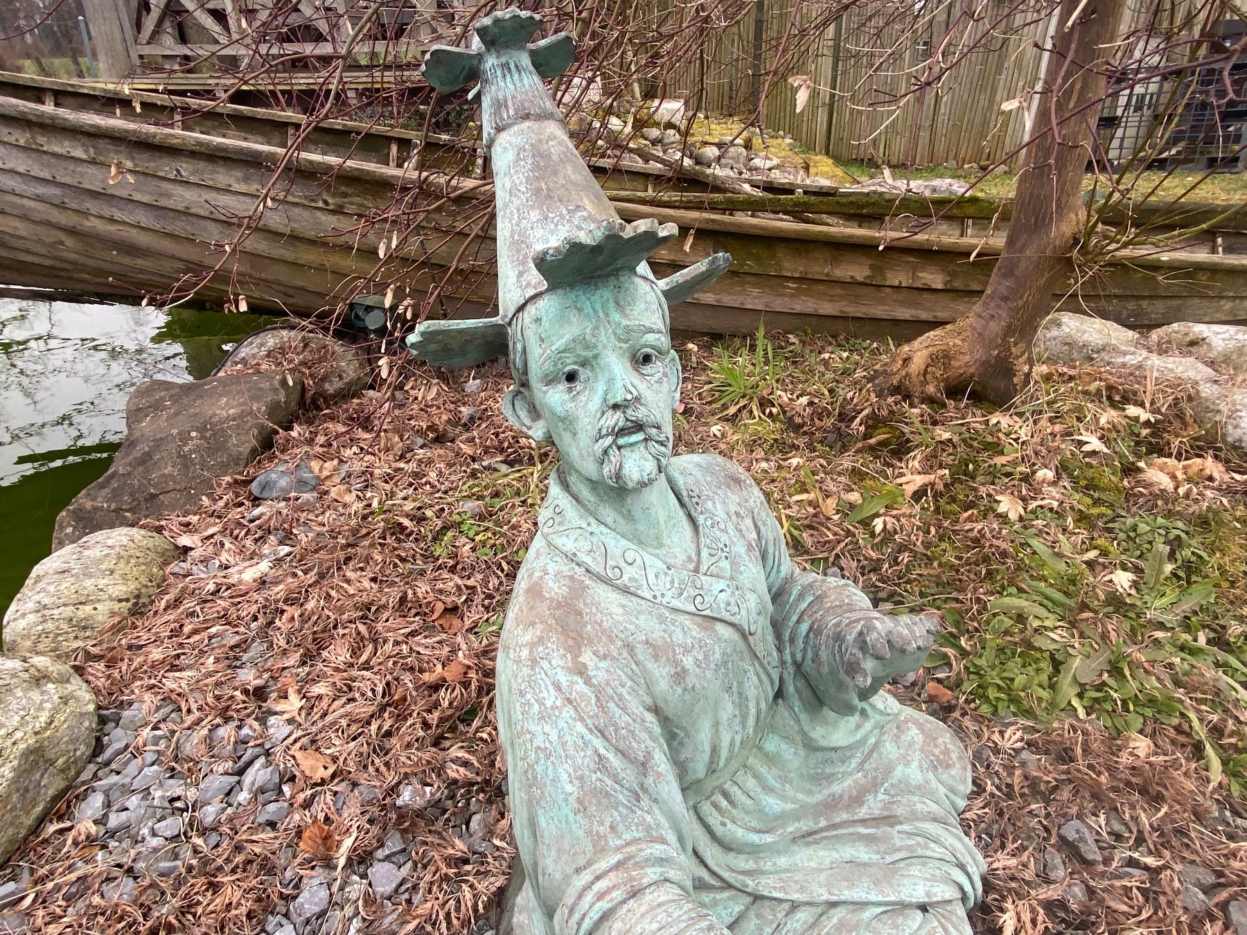 Sculture & Statue: Grosse Bronze Gartenskulptur "Der sitzende Weise" – Usato da Ballwil venduto da ClassicGallery 4