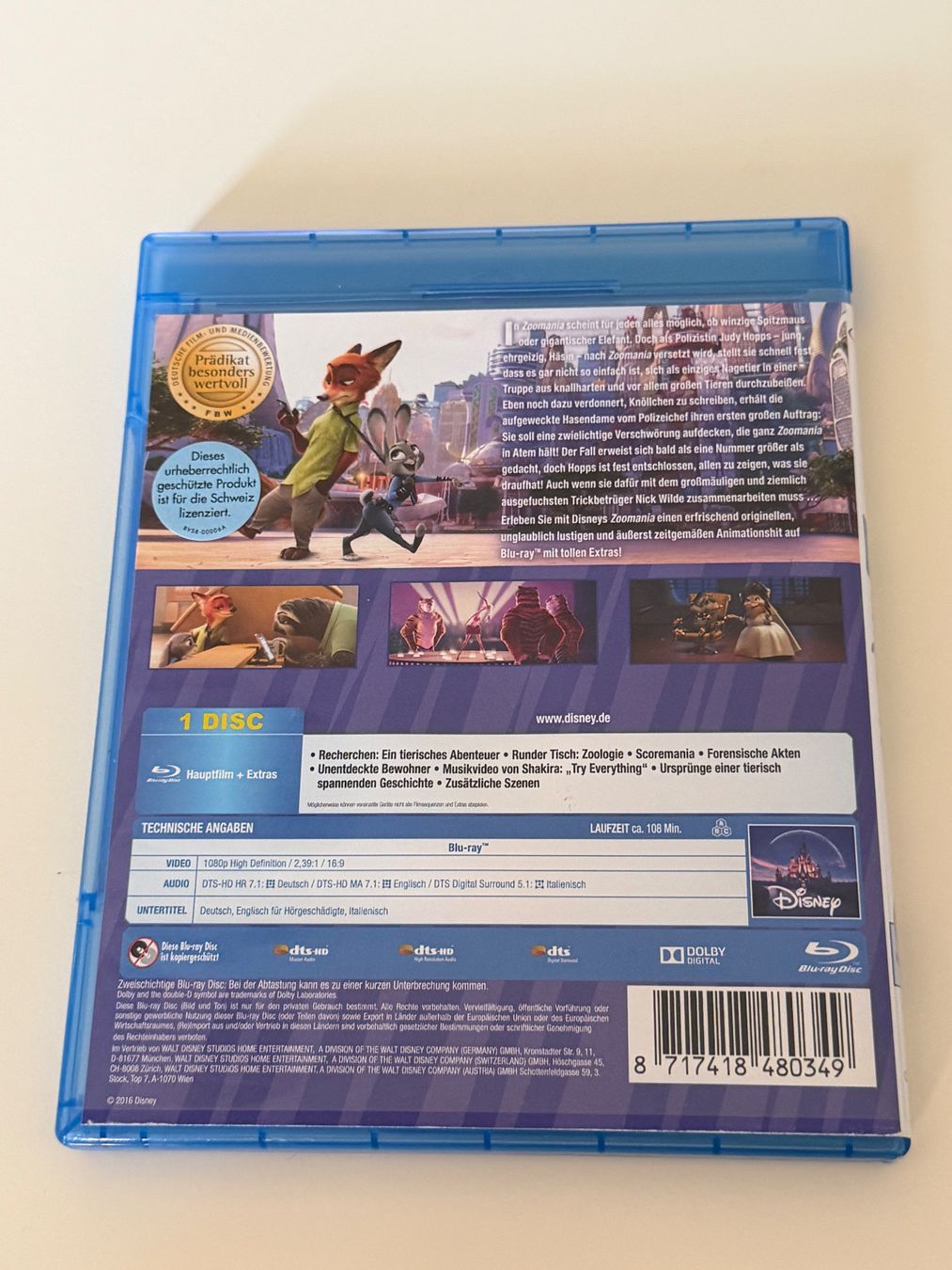 Tutti i DVDs: Blu-ray Zoomania Disney – Usato da Altstätten SG venduto da sheamus 1