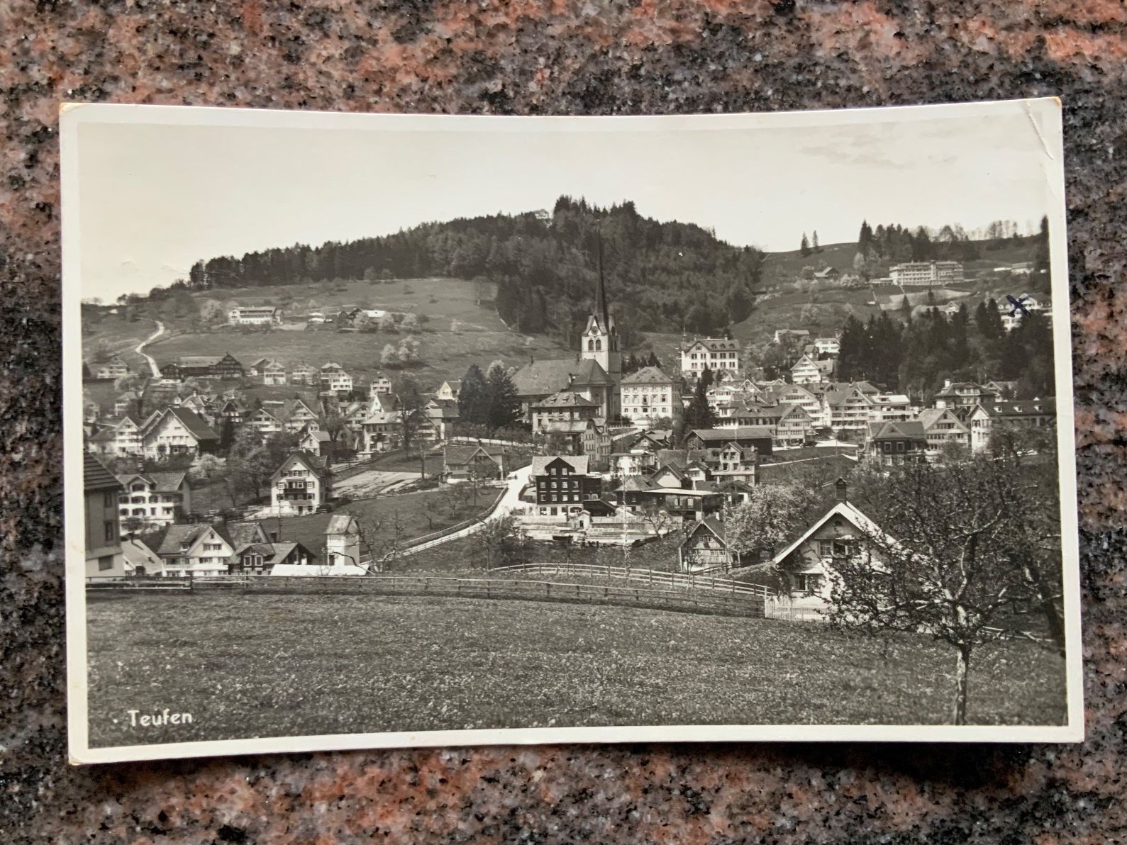 Cartoline postali: Ansichtskarte von Teufen, gelaufen 1936 – Usato da Vellerat venduto da joromaur