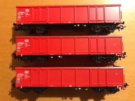3x Roco DB Hochbordwagen