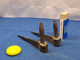 2 antike Tür Band Kloben (0.9cm) Schmiedeisen (LOT1840#TBS1)