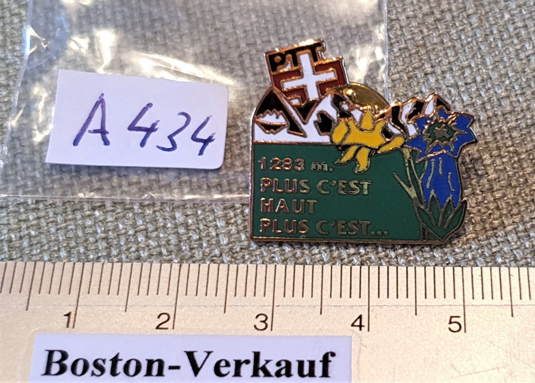 Tops: A434  Pin PTT Plus C.Est Haut Plus C'Est – Gebraucht aus Reinach BL von Boston-Verkauf 3