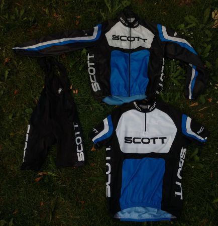 Scott Rennrad MTB Anzug Jacke XL, Hose L Trikot XL Bib-Short