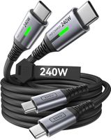 240W USB Kabel 2 Stück 2m PD Schnellladekabel auf Nylon