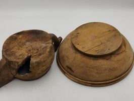 Antike Holzgefäss, Historische Schale handgemacht